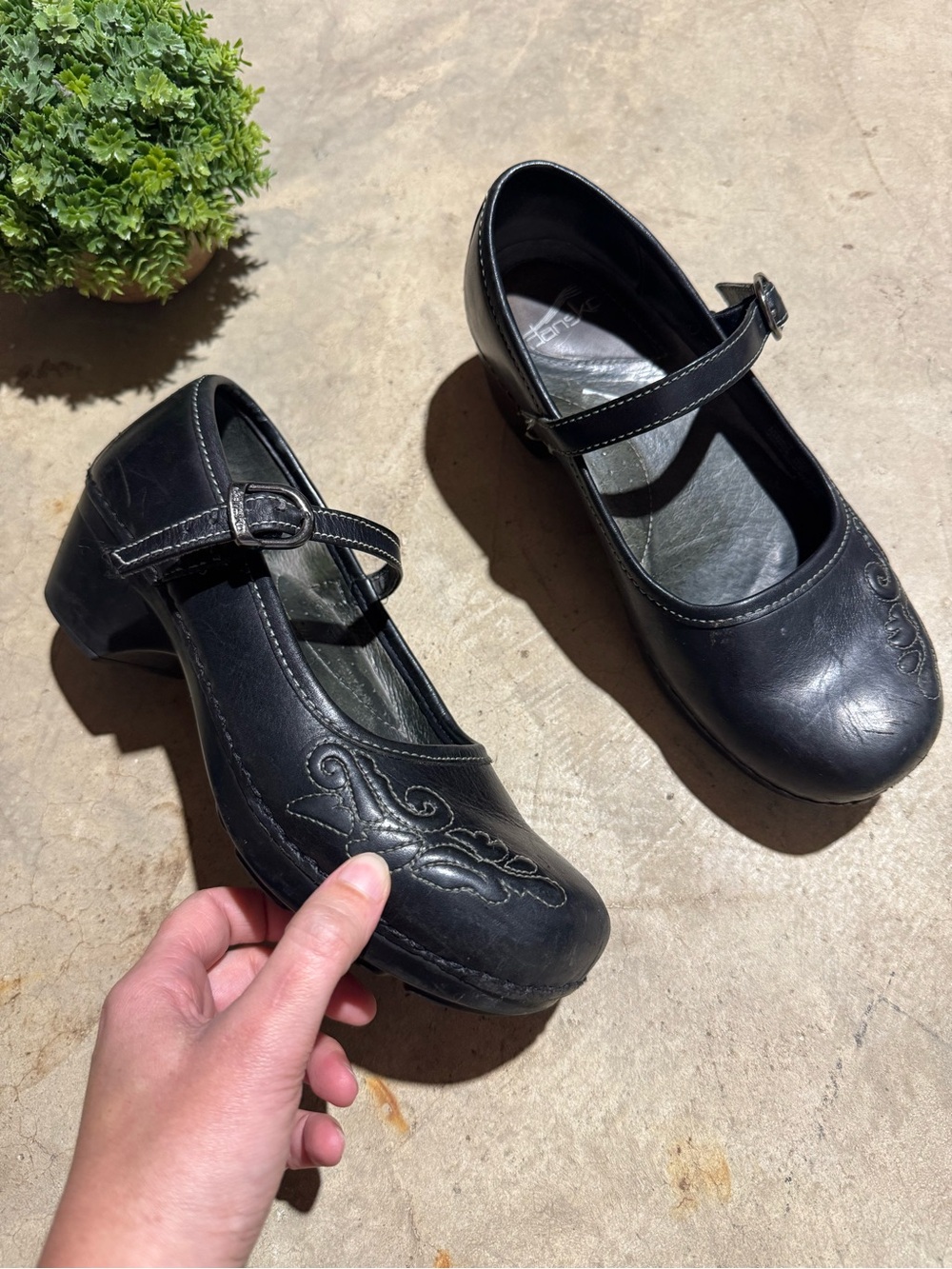 Dansko Savannah Mary Jane’s Size 9 Black Leather Coquette Academia 90s Grunge